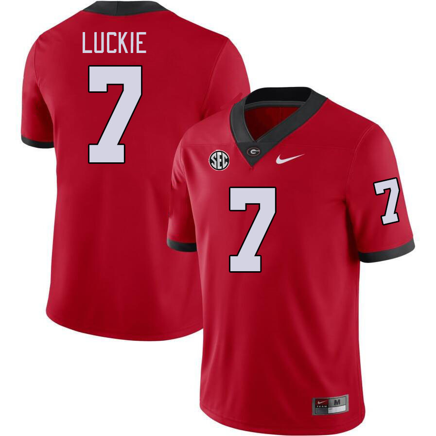 Georgia Bulldogs Men's Lawson Luckie #7 Red Stitched College UGA Football Jersey 23OR011KG